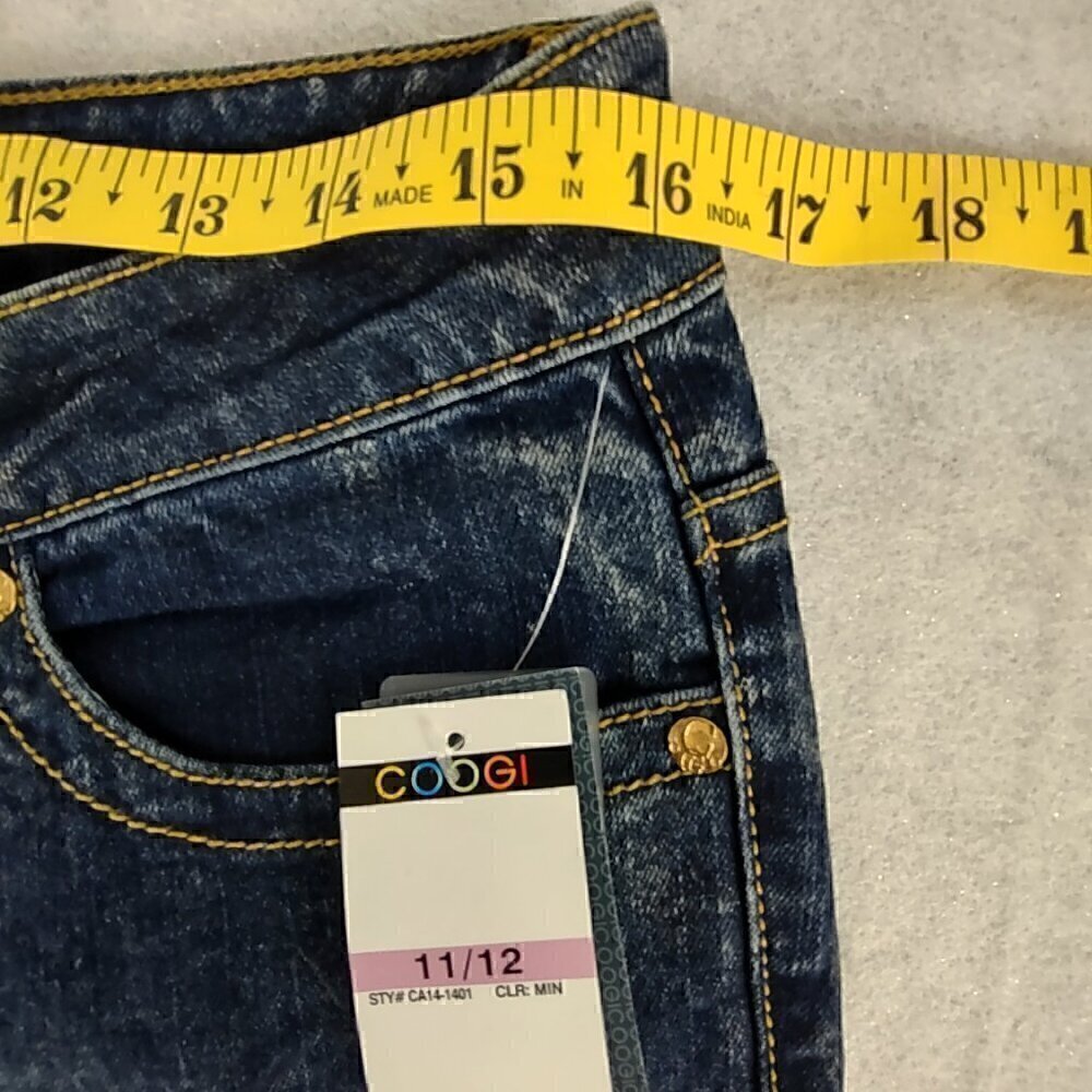 Coogi Cotton Blend Blue Gold Cross Pattern On Pocket Denim Jeans Sz 11-12 (NWT) - Picture 8 of 13